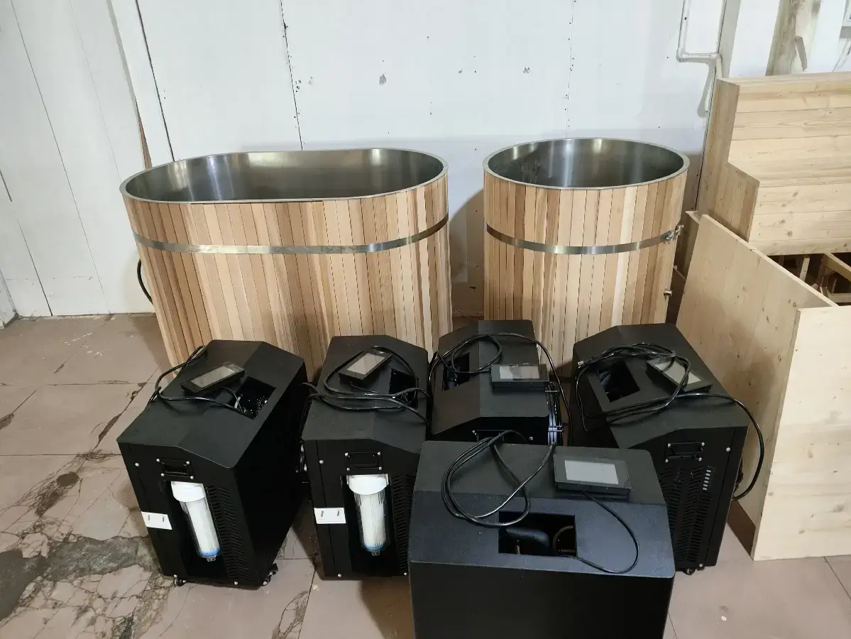 wooden bath tubs with water chiller