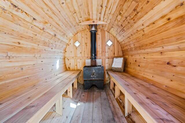 Traditional wooden Finnish sauna (1)